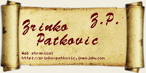 Zrinko Patković vizit kartica